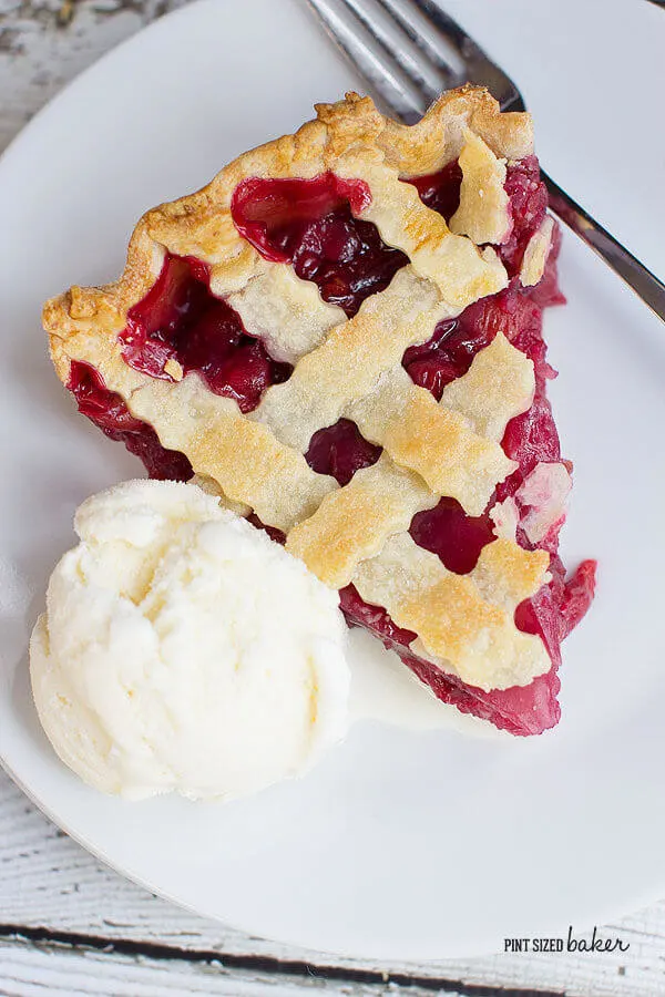 Homemade Cherry Pie! Baked in a tart pan for an extra special deep dish treat!