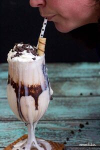I'm making myself this Vanilla Milkshake for dessert tonight! It's quick and easy with my immersion blender.