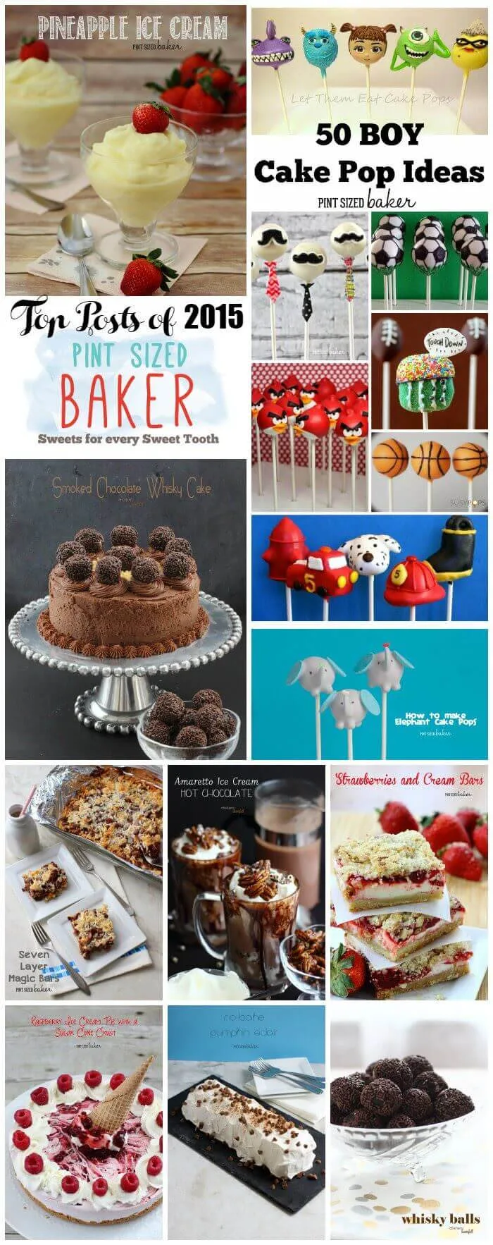 Enjoy the best of 2015 from Pint Sized Baker! A great collection of cake pops, bars, and frozen treats!