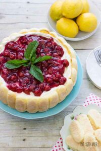 This stunning Cherry Charlotte dessert looks beautiful for my Spring tea party. No muss, no fuss - just the way I love my sweets!