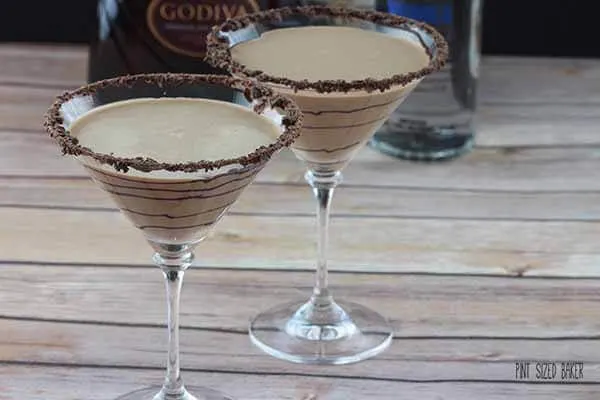 Chocolate Martinis - Godiva Chocolate Liquor, Vodka, and Creme de Cocoa with a touch of cream.