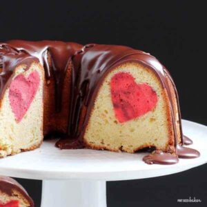 Homemade Butter Pound Cake bundt is perfect fro Valentine's Day!