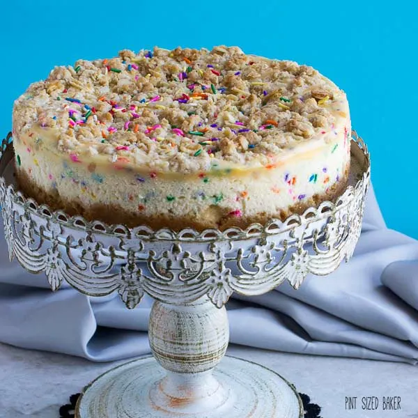 This Sugar Cookie Cheesecake recipe is full of sugar cookie flavors. From the crust to the filling to the cookie crumbles on top. It was amazing!