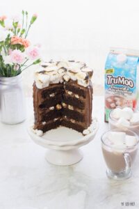 Decadent Chocolate Cake made with Chocolate Milk! It's a great way to impress your kids with TruMoo.