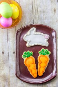 Hippitty Hop! The Easter Bunny is going to love these easy Sugar Cookies. They are so easy to decorate and yummy to eat!