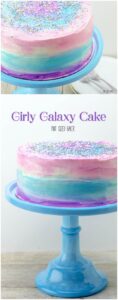 This cake is easy to make and it looks so beautiful! Call it Ombre or call it a Galaxy cake - this one is sure to put a smile on her face!