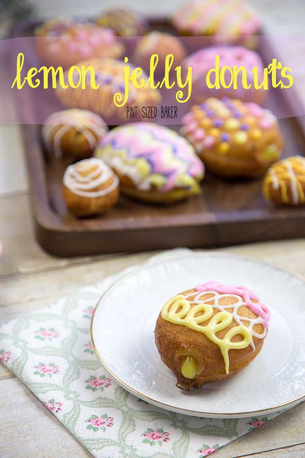 These easy Lemon Jelly Donuts are great for the kids to help and make! Simple biscuit donuts shaped into eggs, filled with lemon pie filling and decorated with a soft royal icing.