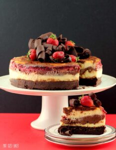 This strawberry brownie cheesecake is an amazing dessert. Your friends will be totally impressed with your baking skills.