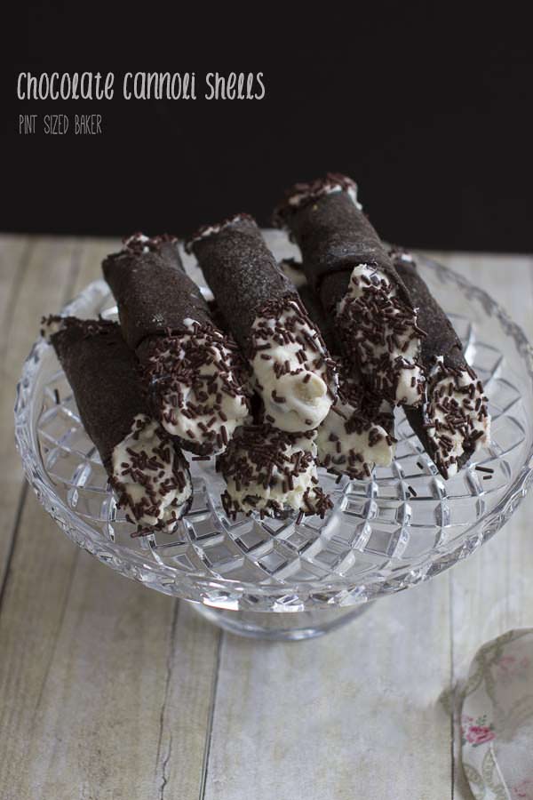 Homemade Dark Chocolate Cannoli Shells. No need to go out for a cannoli dessert any more!