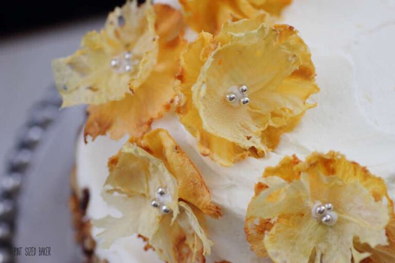 Hummingbird Cake Recipe with Pineapple Flowers • Pint Sized Baker