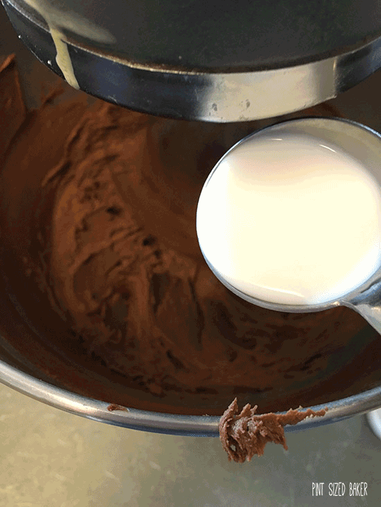 Making some homemade chocolate marshmallow frosting.