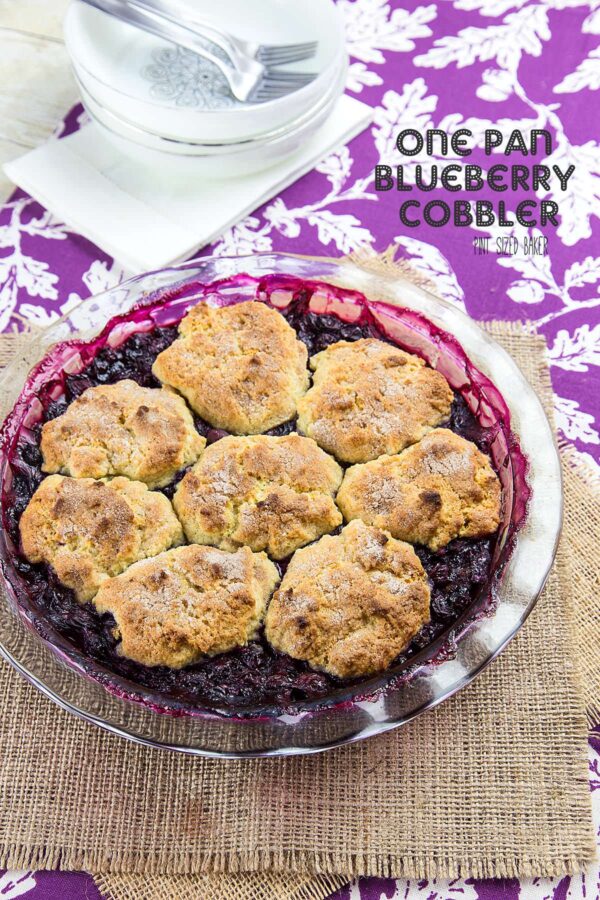 The family LOVES this quick and easy, one pan blueberry cobbler that I make. It's so much easier than a pie.