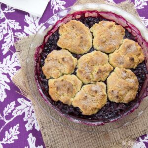 Fresh blueberries and a buttermilk cobbler topping. This one pan blueberry cobbler is the BEST!