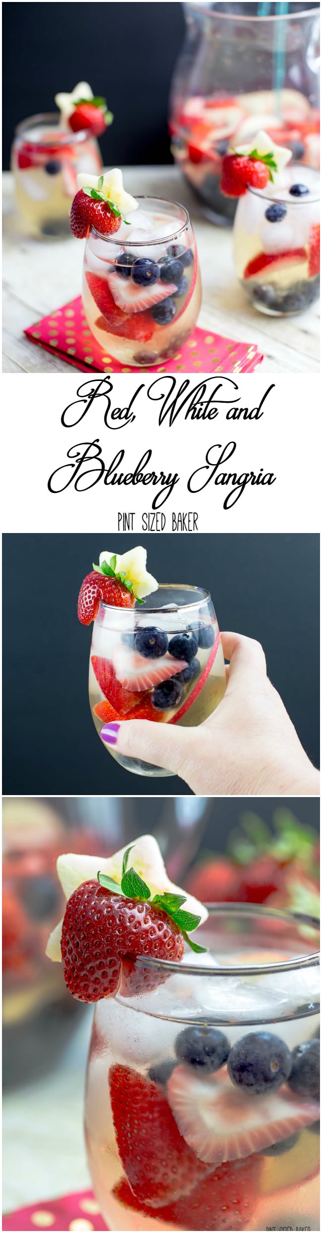 Summertime calls for a white wine Sangria. This Red, White and Blueberry Sangria Recipe serves a crowd. Fresh berries, white wine and some bubbly!