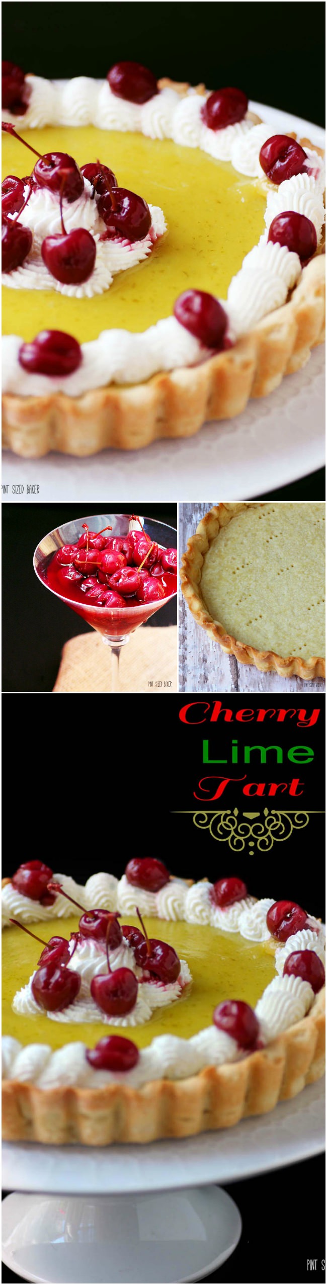 A cherry lime tart that is for all citrus lovers. Lime curd, a lime crust and homemade maraschino cherries. Totally worth the work!