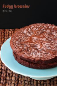 Easy Fudgy Brownie Recipe. Made in round cake pans to add frosting to. Perfect "cake" for brownie lovers!