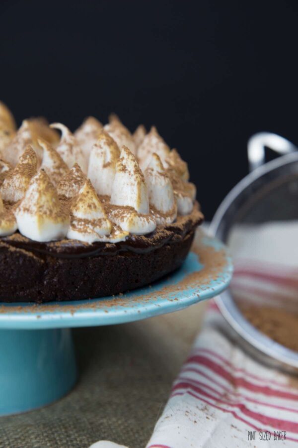 Hot Chocolate Brownies with toasted marshmallow frosting. It's an amazing dessert!