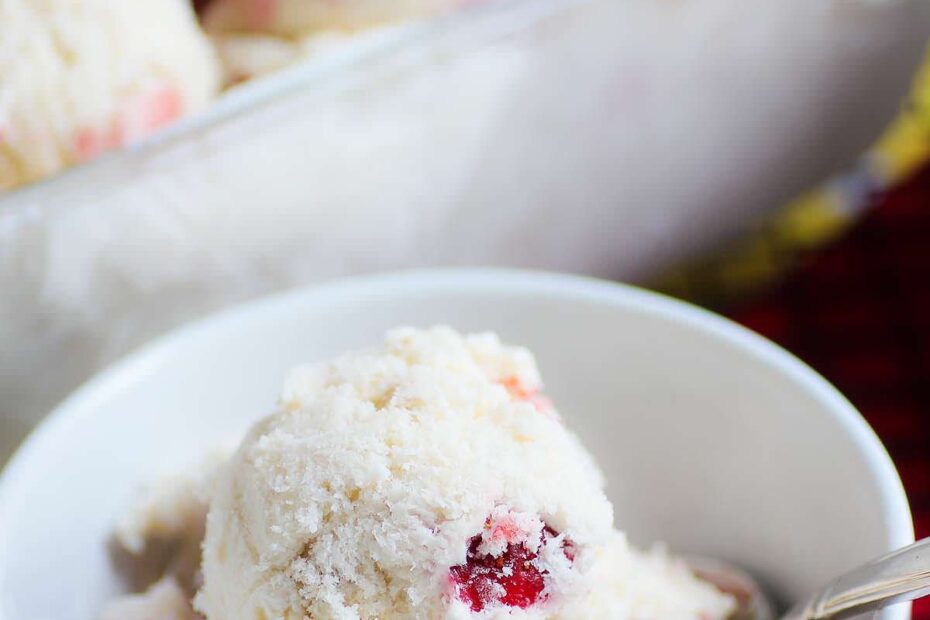 Strawberry Banana Ice Cream with a vanilla ice cream base is easy to make and so creamy when made with an ice cream maker.