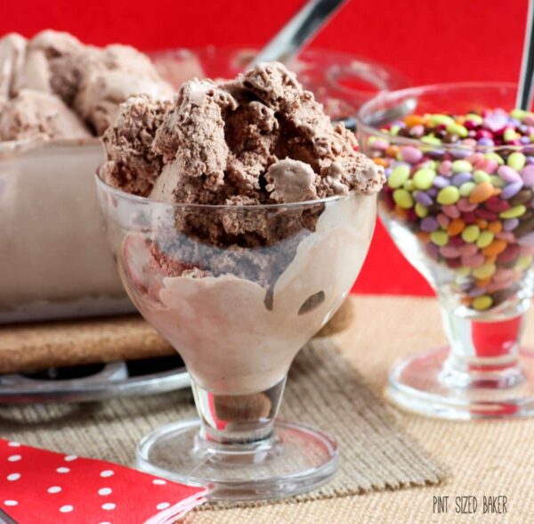 Make a Wendy's Frosty inspired ice cream at home. This brownie ice cream is a tasty treat!