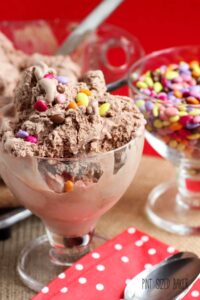 Make a Wendy's Frosty inspired ice cream at home. This brownie ice cream is a tasty treat!