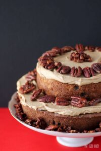 The time is NOW to make this Applesauce Cake with Caramel Frosting. It's a fall recipe you must make!