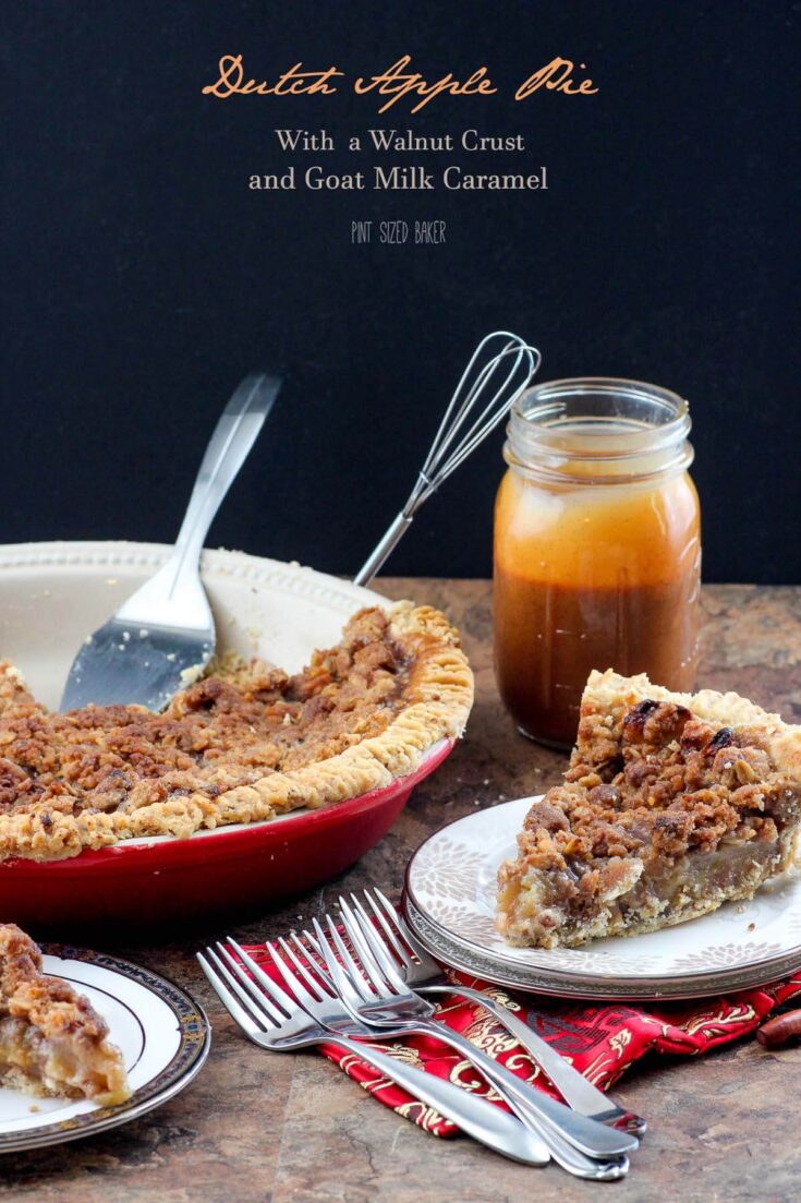 Dutch Apple Pie just like grandma used to make. Loaded with a crumble topping and then served with caramel.