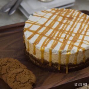 A pumpkin Cheesecake wouldn't be complete without a caramel drizzle.