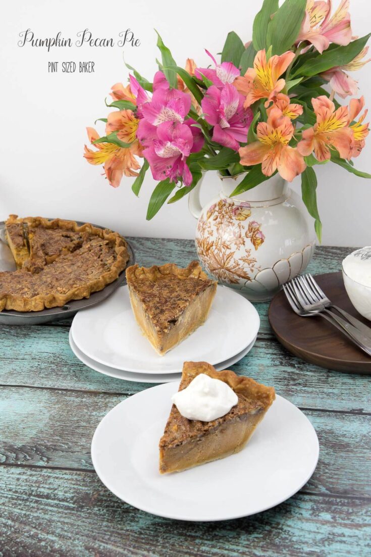 Can't make up my mind between Pumpkin Pie and Pecan Pie, so here's a Pumpkin Pecan Pie!