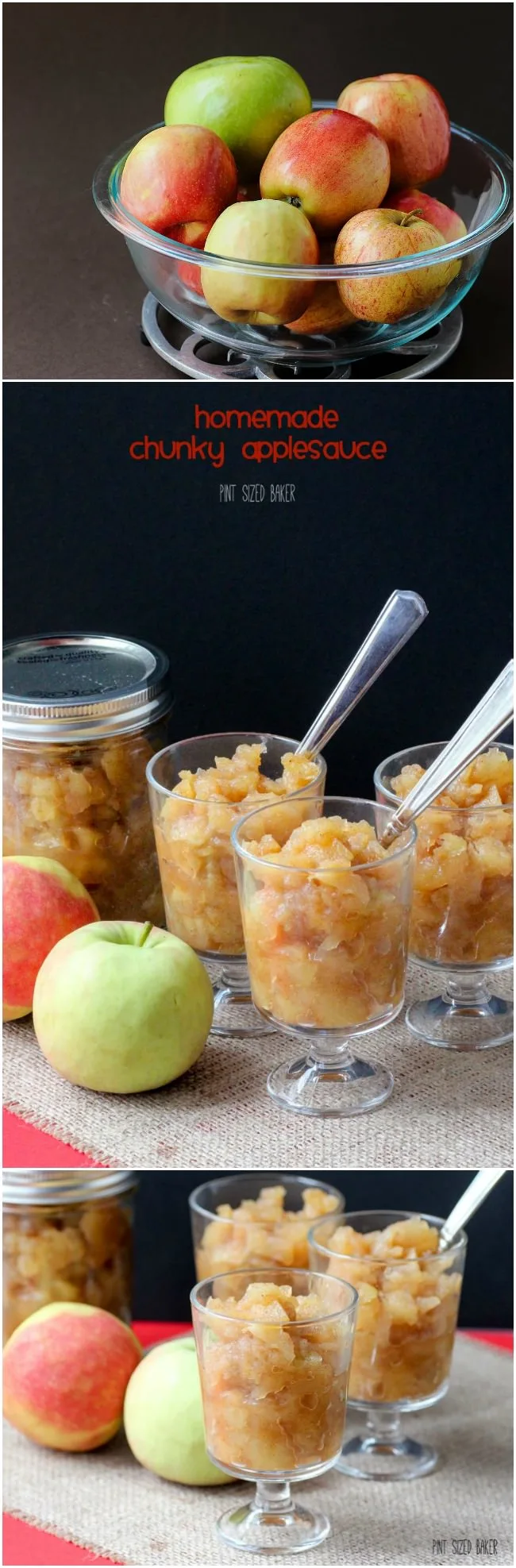 Homemade Chunky Applesauce is a fall season MUST for us! I enjoy it for breakfast, snack, and a dinner side! Make it as chunky or as smooth as you like.