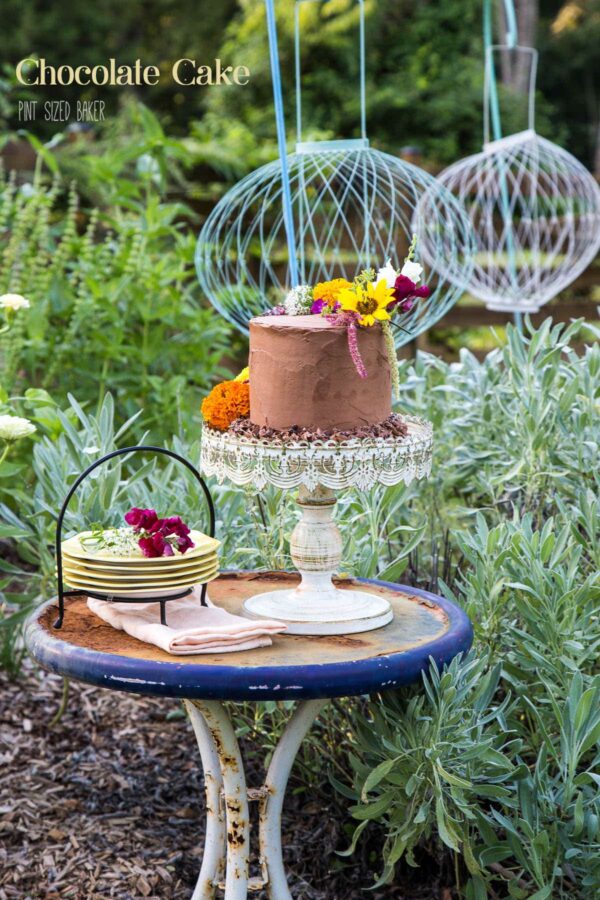 Single-Layer Chocolate Cake with Edible Flowers - Life's Little Sweets