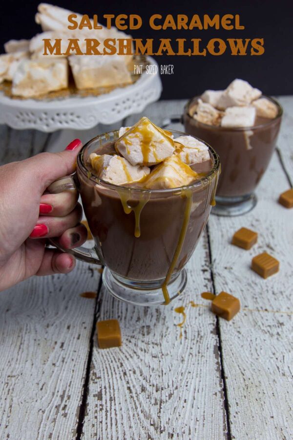 Make a batch of these Homemade Salted Caramel Marshmallows and enjoy a mug of Hot Chocolate to warm up!