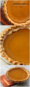 This beautiful homemade pumpkin pie is made from real, roasted pumpkin.