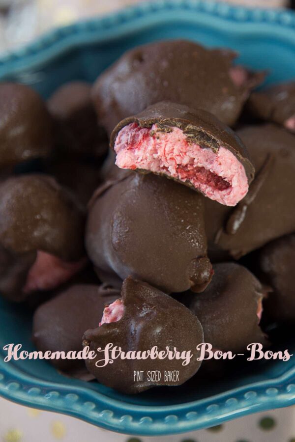 Made with cream cheese and whipped cream, these Homemade Strawberry Bon-Bons are perfect for snacking on while watching your favorite show.