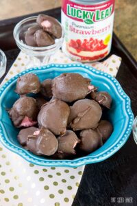 Homemade Strawberry Bon-Bons made with Lucky Leaf Premium Strawberry filling are a great snack to enjoy while the kids are at school.