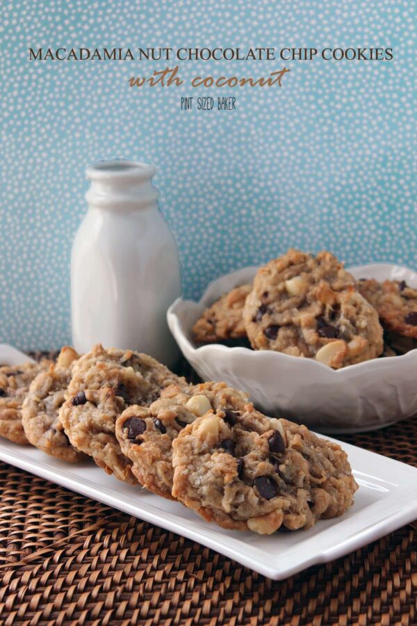 Macadamia Nut Chocolate Chip Cookies with Coconut. Man, these were some amazing, bakery-like cookies!!