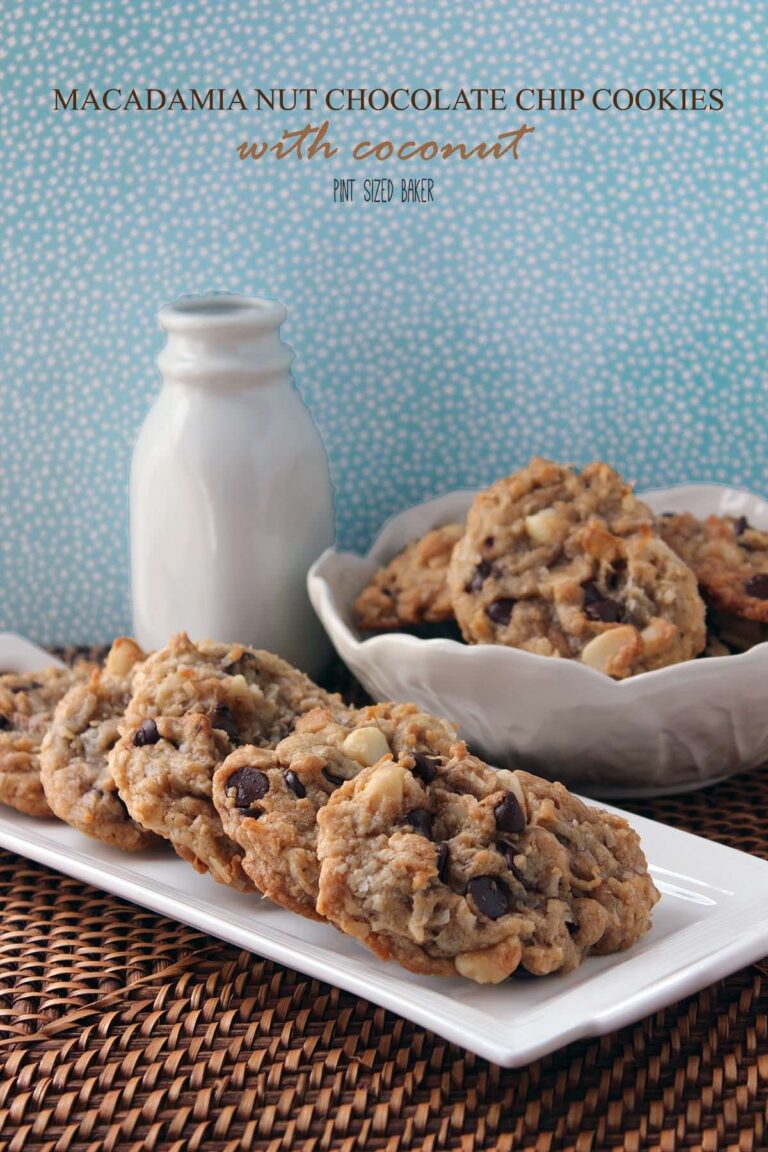 Macadamia Nut Chocolate Chip Cookies with Coconut - Pint Sized Baker