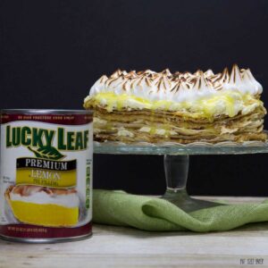 The best birthday cake for those who hate birthday cake! Make them a Lemon Meringue Crepe Cake made easy with Lucky Leaf Premium Pie Filling.