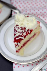 This slice of White Chocolate Raspberry Cake is all for you! No need to share it with anyone.