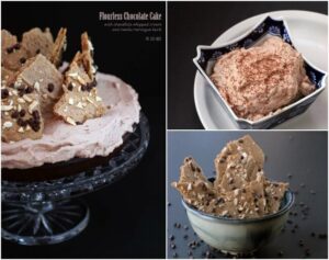 All three recipes are Naturally Gluten Free. Enjoy a Chocolate Fourless Cake with Chocolate Whipped Cream and Mocha Meringue Bark.