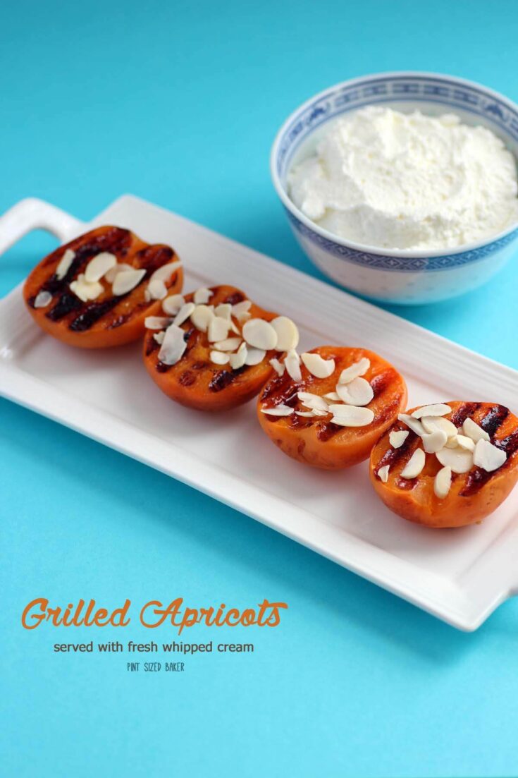 Toss some apricots on the grill for a great dessert tonight. Grilled Apricots with fresh whipped cream.