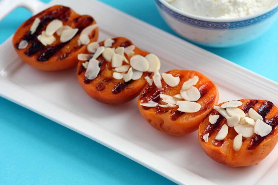 Toss some apricots on the grill for a great dessert tonight. Grilled Apricots with fresh whipped cream.