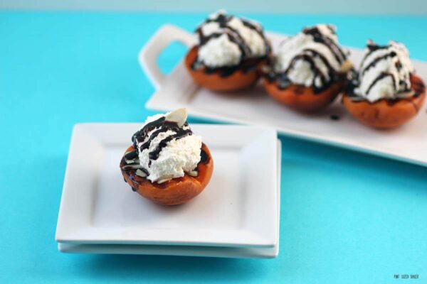 Don't let those coals go to waste after grilling dinner. Make grilled apricots for dessert and top them with fresh whipped cream and almond slivers.