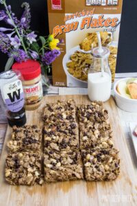 Homemade Bran Flake Breakfast bars have 6 ingredients and whip up in 10 minutes!