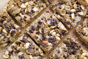 Homemade Bran Flake Breakfast bars have 6 ingredients and whip up in 10 minutes!