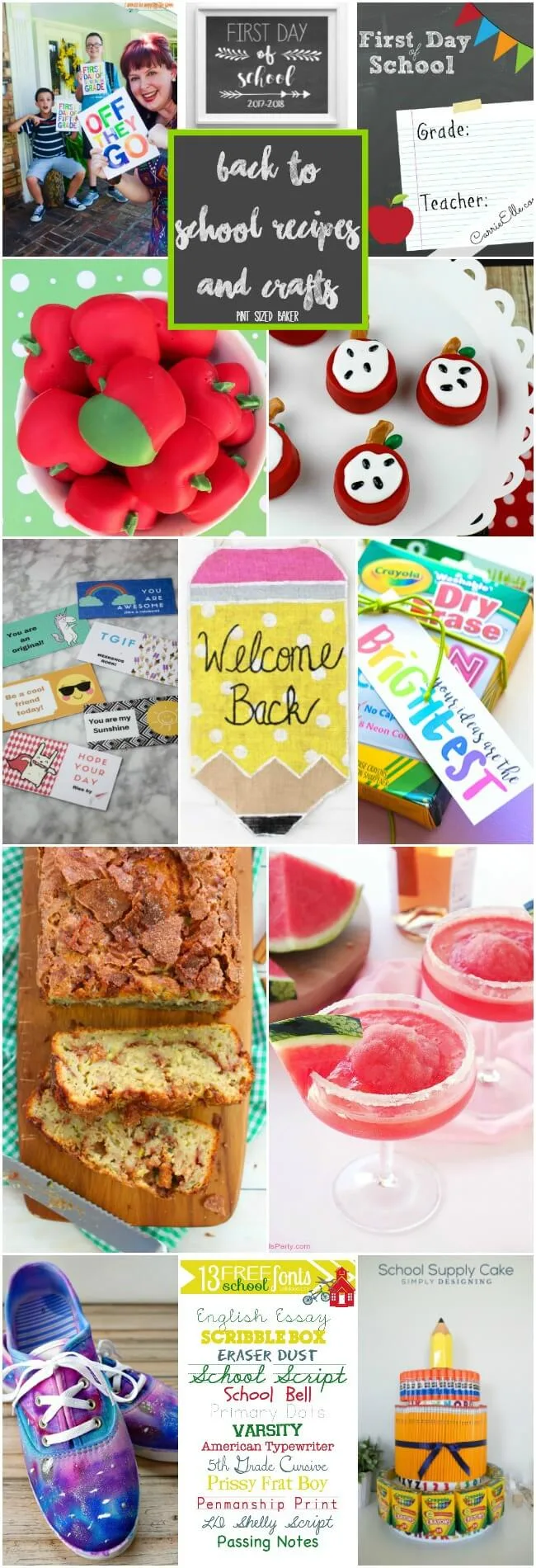 Start planing your back to school recipes and crafts. Here's a few printables, fun treats, easy DIY's and of course a cocktail for mama at the end of the hectic day.