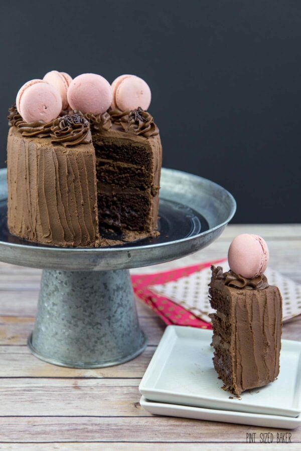 Chocolate Cake with Macrons 6