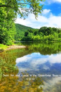The beautiful Greenbrier River flows through Greenbrier County, WV and down to New River Gulch. It's one of the cleanest rivers in the US!