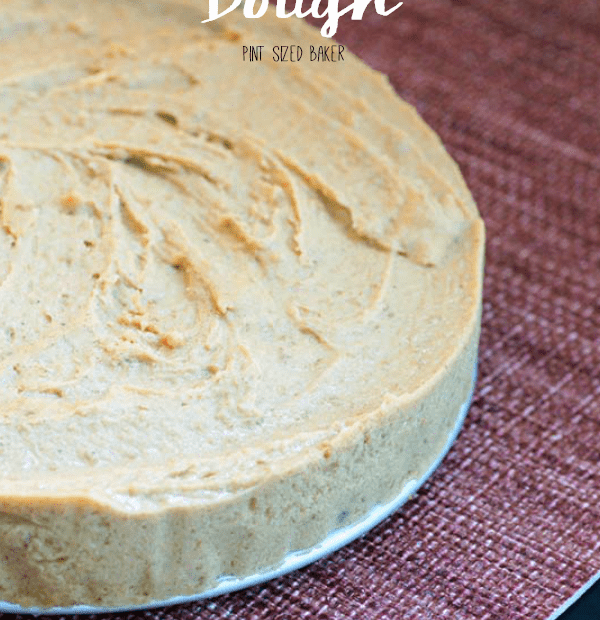 Homemade Peanut Butter Cookie Dough that is safe to eat and great to add to a layer cake!
