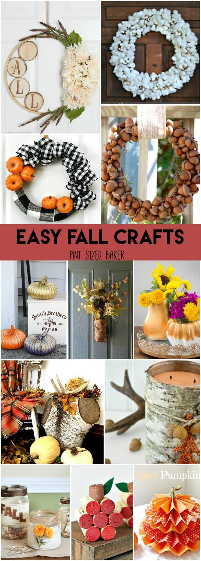 These 12 Easy Fall Crafts for Families will keep you busy and have have your home ready with fall colors and decor in no time. 