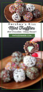 collage image of the mint chocolate truffles with text.